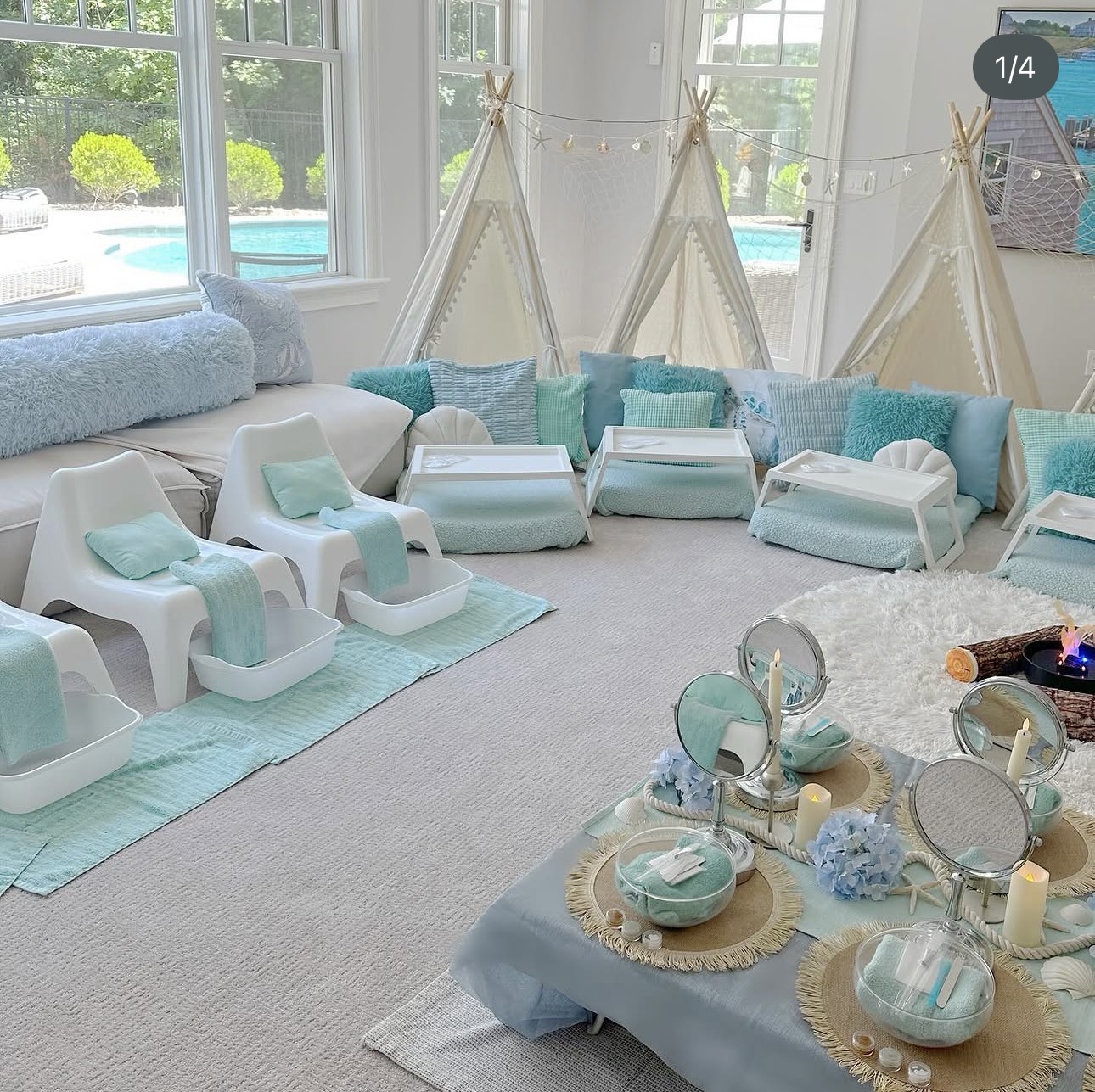 Slumber Squad styled party setup