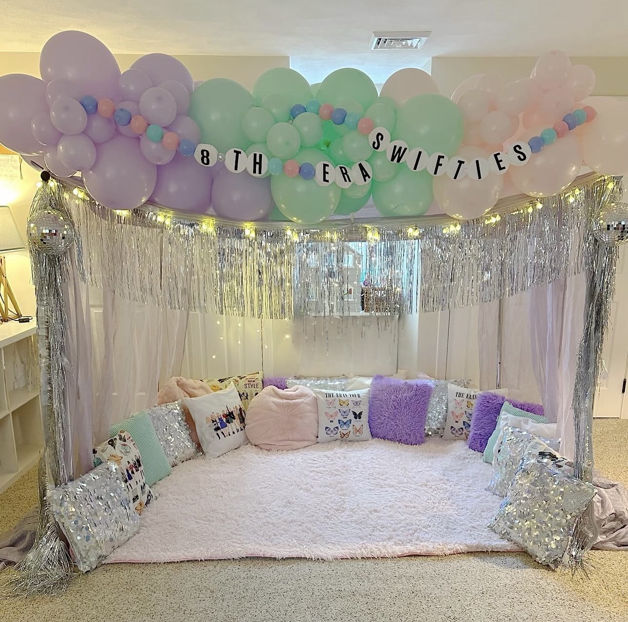 Slumber Squad styled party setup