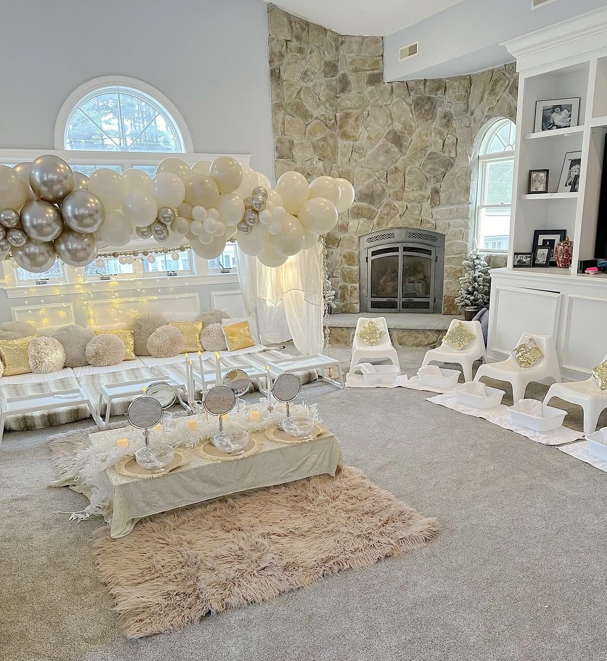 Slumber Squad styled party setup