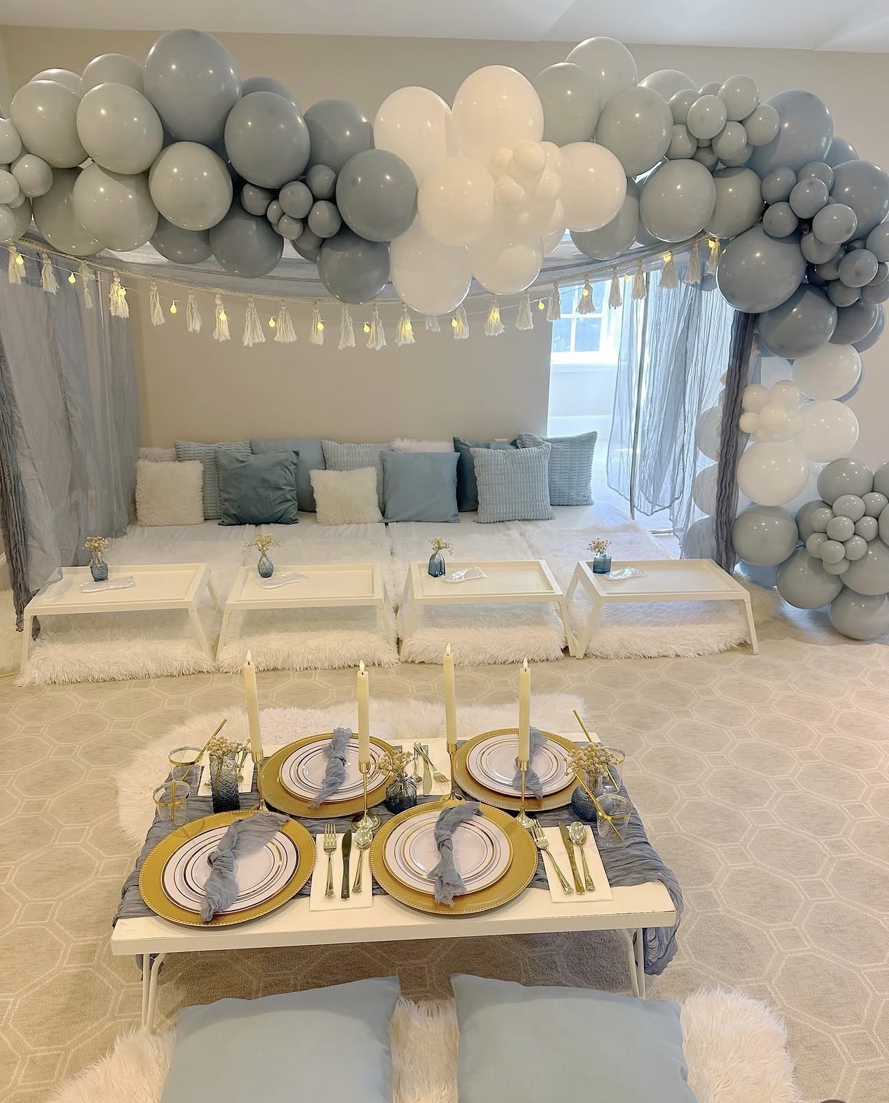 Slumber Squad styled party setup