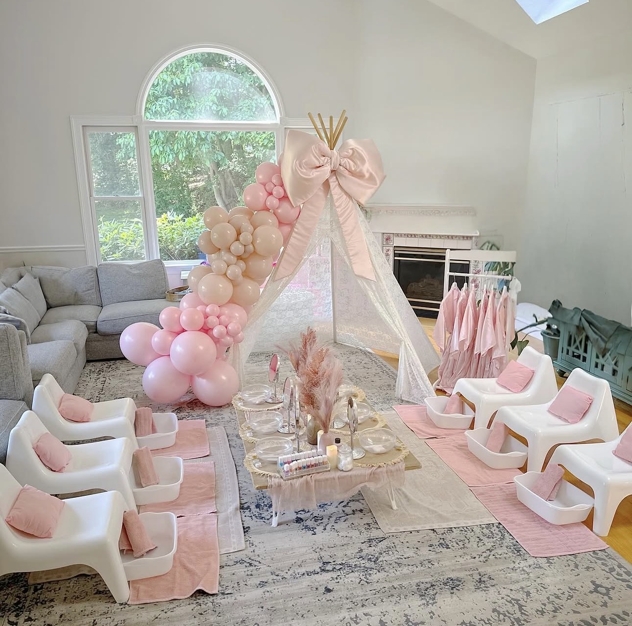 Slumber Squad styled party setup